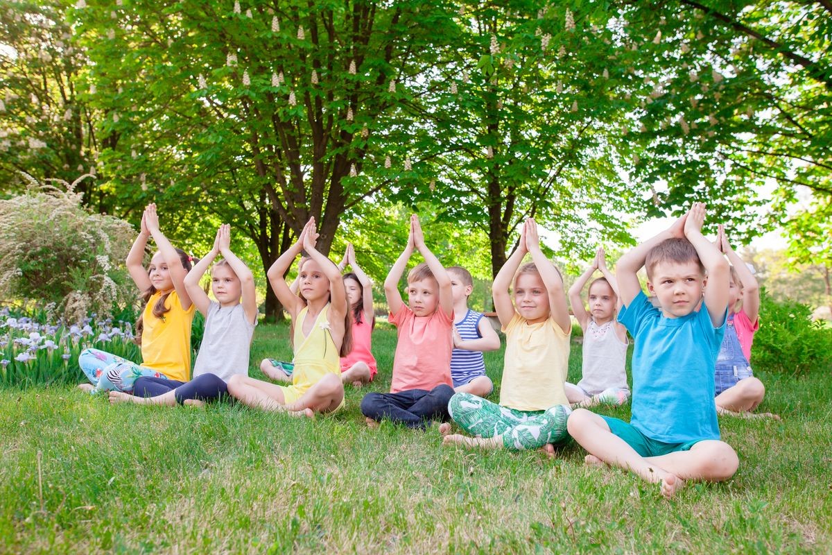 yoga children in the park yoga children in the park